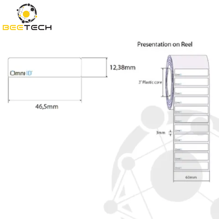 Omni-ID IQ 400 On metal RFID Lable (Monza R6-P)